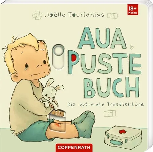 Aua Puste Buch: Die optimale Trostlektüre: Mitmachbuch zum Trösten ab 18 Monaten mit Schiebern und Klappen