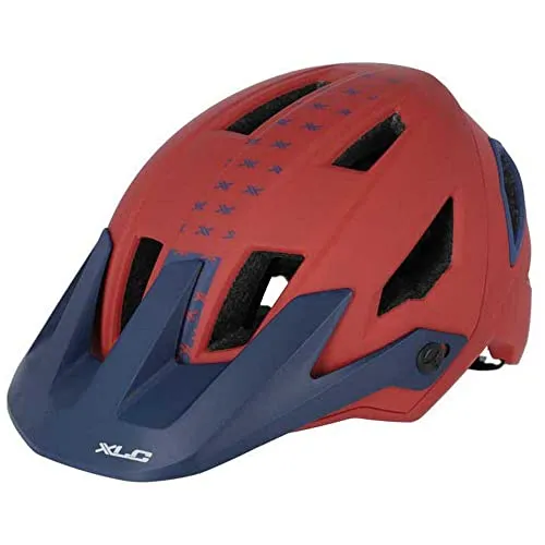 XLC Enduro Helm BH-C31, Gr. 58-62, rot/blau - Fahrradhelm mit 15 Belüftungsöffnungen für optimalen Luftstrom, zusätzlichem Nackenschutz und komfortablem Kinnschutz für sicheres Fahren.