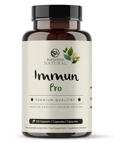 Surpresa Natural 12 in 1 Immun Pro I 120 Kapseln I Multivitamin Booster hochdosiert I Vitamin A, B6, B9, B12, C, D, Eisen, Kupfer, Selen, L-Histidin, Astragalus & Zink I vegane Multivitamin Kapseln