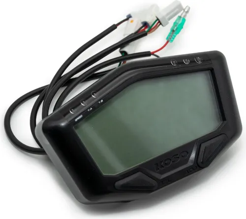 Koso Tachometer DB-02R Black Line, digitales Display, Speed / Odo / Trip / RPM / Temperatur, mit Zulassung, universal für Baja Retro RT, Baotian BT49QT-6A4 Benelli Bj. 01 - 2010