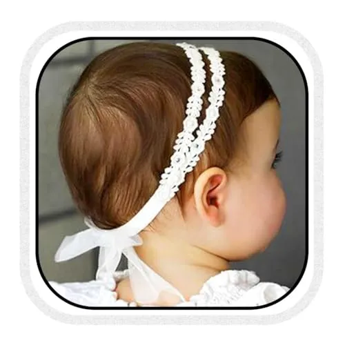 Fashband Baby Mädchen Stirnbänder elastische Doppelspitze Blume Stirnband weichen Bogen Headwrap Haarschmuck für Mädchen