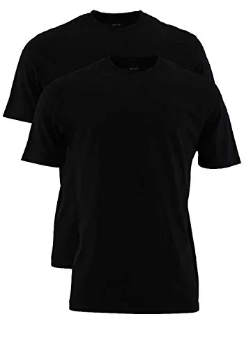 Marvelis T-Shirt schwarz Rundhals 2er Pack - T-Shirts für Herren, Premium Qualität im Doppelpack aus 100% gekämmter Baumwolle für höchsten Tragekomfort.