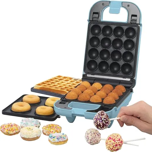 Giles & Posner 3-in-1 Mini Treat Maker – Donuts, Cake Pops & Waffeln