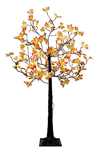 LED Baum Lichterbaum 150 cm mit 96 LED - Herbstlaub Dekoration - Lichterkette für den Außenbereich mit warmweißem Licht, IP44 Schutz, ideal für herbstliche Festlichkeiten und stimmungsvolle Akzente.