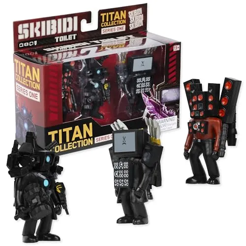 Skibidi Toilet TITAN 3 PACK - Battle Bucket - Erlebe die aufregende Welt der Skibidi Toilets mit dem Battle Bucket! Enthält 20 Figuren, darunter einen geheimen Titan, für spannende Duelle zwischen Toiletten und Alliierten. Ideal für Fans ab 8 Jahren!