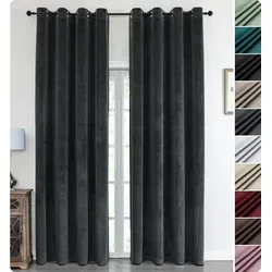 Beautex Verdunkelungsvorhang Samt Vorhang Ösen Gardine Velvet blickdicht abdunkelnd (1 St), Ösen, abdunkelnd grau 140 cm x 175 cm
