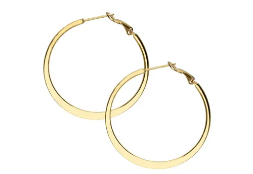 LÖB Paar Creolen Edelstahl 18K Gold vergoldet - Elegante Creolen für Damen, aus hochwertigem Edelstahl mit 18K Gold vergoldet, ideal als Geschenk für besondere Anlässe, inklusive Schmuckbox.