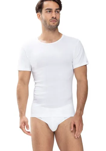 Mey Basics Serie Noblesse Herren Shirts 1/2 Arm Weiß 6-L - Herren-Unterhemden mit körpernaher Passform und Rundhalsausschnitt, aus 100% supergekämmt Peru-Pima Baumwolle für ein natürliches Tragegefühl und ohne auftragende Nähte.