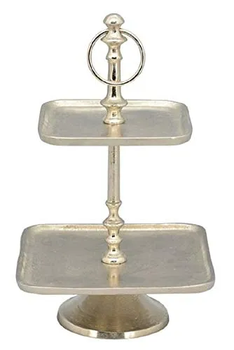 Exner dekorative quadratische Deko-Etagere 2-stufig Metall Vintage Landhaus Stil