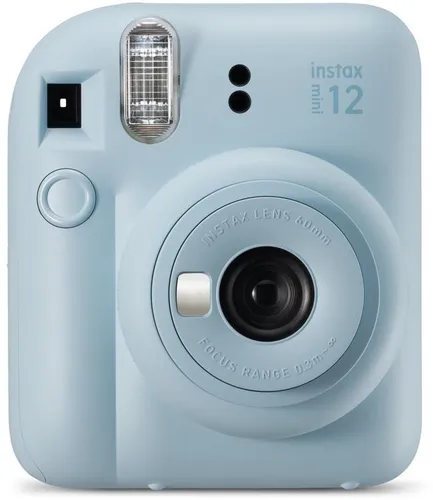 INSTAX Mini 12 Sofortbildkamera Pastel-Blue - Automatische Belichtung, Selfiespiegel und einfacher Nahaufnahme-Modus für perfekte Sofortbilder