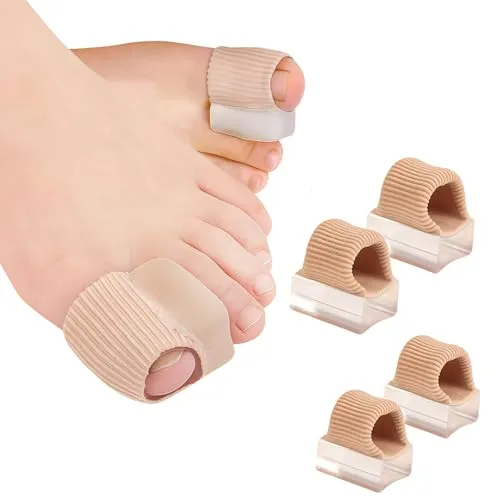 Stk Zehenspreizer Hallux Valgus Silikon Zehenkorrektur Set Überlappende Zehen Hammerzehen Korrektur Ballenschutz Frauen Männer(Flache Haut) 4