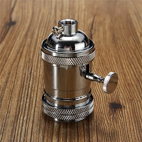 MASUNN E26/E27 Retro Vintage Edison Industrial Glühbirne Lampenhalter Sockel Mit Schalter-Chrome