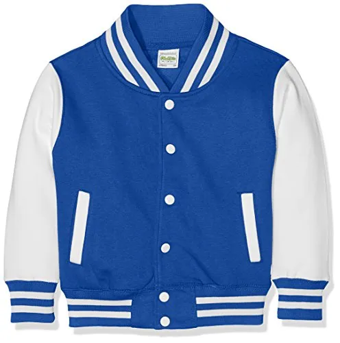 Just Hoods Kids Varsity Jacket - Funktionsjacken für Kinder, aus ringgesponnener Baumwolle mit kontrastfarbenen Ärmeln und Taschen – perfekt für stylische Auftritte und hohen Tragekomfort.