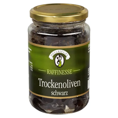 Hellriegel Trockenoliven naturschwarz nicht entsteint 370 ml Glas
