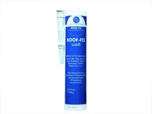MW Roof Fix Dichtmasse weiß 440g | Universelle Kleb- & Dichtmasse, geeignet für das Abdichten und Verkleben von Wandanschlussfugen, Nähten, Spalten, Rissen und Dehnungsfugen im gesamten Dachbereich.