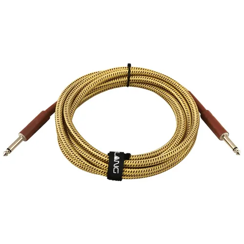 NEU: Klang Instrumenten Kabel 3,0m Klinke auf Klinke tweed inkl. Kabelklett