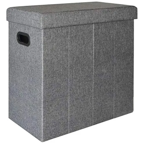 DuneDesign Faltbarer Wäschekorb 70L - Praktische Wäschetruhe mit Deckel - Wäschekörbe mit 70L Volumen, stabil und pflegeleicht in Leinen-Optik. Ideal für Schmutzwäsche oder als Aufbewahrungsbox, mit integrierten Tragegriffen für einfachen Transport.