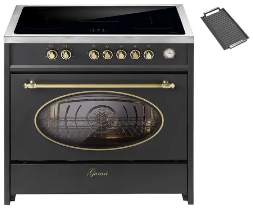 GURARI Induktions-Standherd E 913 RU BL+Grillplatte, R Range Cooker 90 cm