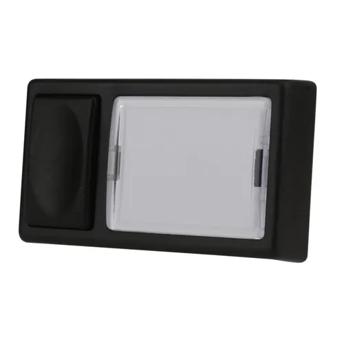 Aufputz Klingel-Taster 1 fach eckig, mit Namensschild, brozeguss