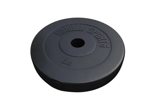 GORILLA SPORTS Hantelscheiben Olympia, 1,25kg - 30kg Gewichte, Einzeln / Set, Ø 50mm, aus Kunststoff, - Gewichtsscheiben, Hantelscheiben-Set, Olympiascheiben, Schwarz