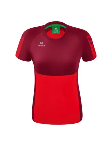 Erima Sport-Shirt Six Wings (100% Polyester, taillierter Schnitt, schnelltrocknend) rot/bordeaux Damen, Größe: 38