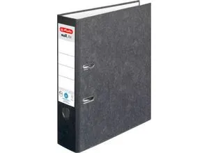 Ordner herlitz maX.file nature, DIN A4, Rückenschild geklebt, Hartpappe, Rückenbreite 80 mm, schwarz, 1 Stück