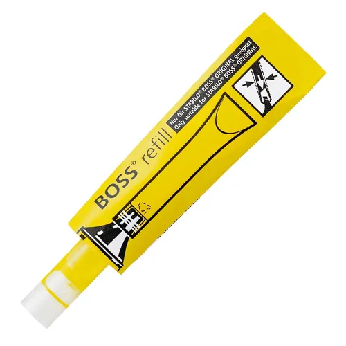 STABILO Nachfüllpackung für Boss Original Highlighter Gelb - Nachfüllpatrone mit 3 ml, umweltfreundlich und ideal für nachhaltiges Arbeiten