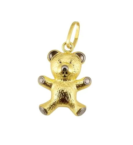 generisch Anhänger Bär Teddybär Gold 333 Bärchen rhodiniert 8 Karat Gelbgold