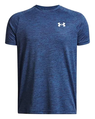 Under Armour Jungen Tech 2.0 T-Shirt - Blue Atlantis/White - Trainingsbekleidung für Jungen, aus atmungsaktivem Material für optimalen Komfort und Bewegungsfreiheit beim Sport.