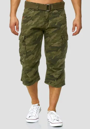 Indicode Herren Nicolas Check 3/4 Cargo-Shorts inkl. Gürtel | Modische Herrenshorts aus Baumwolle in Dired Camouflage, XXL - Entdecke die lässigen Indicode Herren Cargo-Shorts mit praktischem Gürtel! Aus hautfreundlicher Baumwolle, in modernem Karodesign, ideal für Freizeit und Alltag. Mit zahlreichen Taschen bietet sie Funktionalität und Stil.