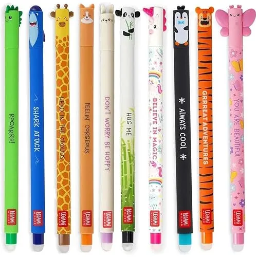 LEGAMI 10er Set radierbare Gelstifte – Kreative Tierdesigns von Legami