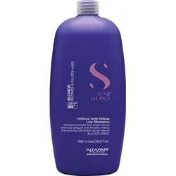 Alfaparf Milano Semi Di Lino Blonde Intense Anti-Yellow Low Shampoo 1000 ml - Shampoo für blondes Haar, neutralisiert Gelbstiche und sorgt für strahlendes Blond. Intensive Feuchtigkeitspflege und UV-Schutz für gesundes, glänzendes Haar.