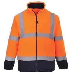 PORTWEST Hochsichtbare Fleece-Jacke in Orange, Größe XXXL - Funktionsjacke für kalte Tage, mit reflektierendem Band für erhöhte Sichtbarkeit und praktischen Taschen für mehr Sicherheit und Komfort.