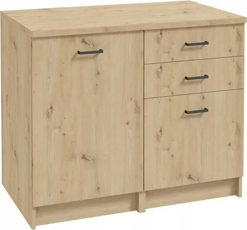 Küchenmöbel Set Eiche Artisan 100cm mit 2 Unterschränken