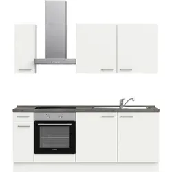 Nobilia Küchenleerblock Touch, Weiß, Schiefer, Holzwerkstoff, 1 Schublade(n) Schubladen, nur wie online abgebildet bestellbar, 210 cm, Blauer Engel, Pefc, Goldenes M, Made in Germany, DGM-Klimapakt, seitenverkehrt erhältlich, vormontierter Korpus, Küchen, Küchenzeilen & Küchenblöcke, Küchenzeilen ohne Geräte