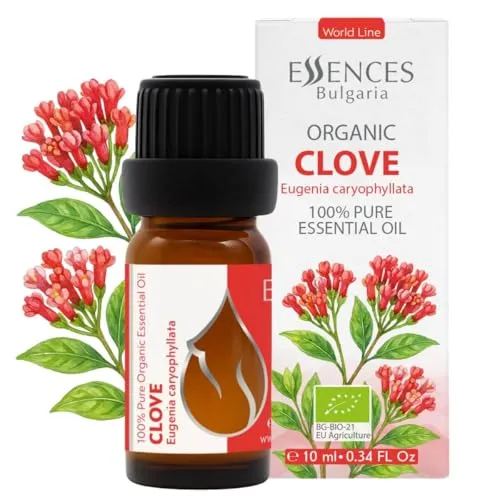 Essences Bulgaria Bio-Nelkenöl, 10 ml | Eugenia caryophyllata | 100% Rein Und Natürlich | Unverdünnt | Therapeutische Qualität | Aromatherapie | Kosmetik | Tierversuchsfrei | Gentechnikfrei
