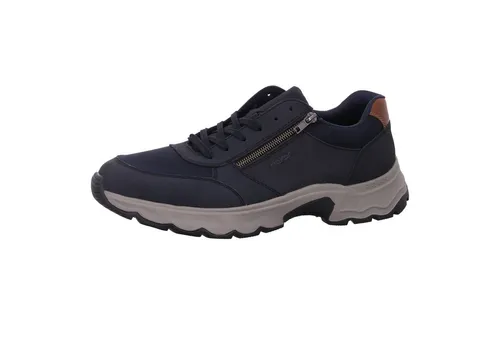 Rieker sportlicher Schnürer Blau - Bequemer Sneaker mit ANTISTRESS-Technologie - Schnürhalbschuh von Rieker aus weichem Veloursleder, ideal für besten Tragekomfort dank ANTISTRESS-Decksohle und schockabsorbierender Sohle. Perfekt für jeden Anlass!