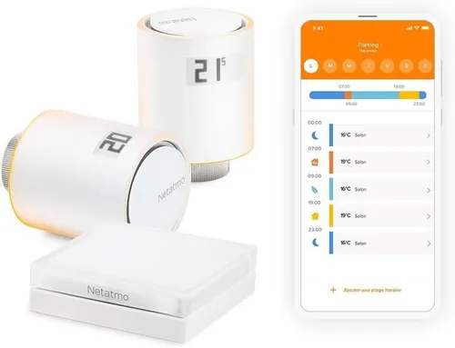 Netatmo Smarte Heizkörperthermostate Starterpaket - Programmierbare Thermostate für optimale Heizungssteuerung, kompatibel mit Apple HomeKit und WLAN-fähig für einfache App-Steuerung.