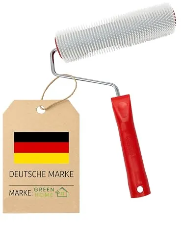Green Home Entlüftungsroller 25 cm – Profi Stachelwalze mit 11 mm Stacheln | Luftblasen-Entferner für Epoxidharz, Estrich & Ausgleichsmasse | Lösungsmittelbeständig | Profi Qualität