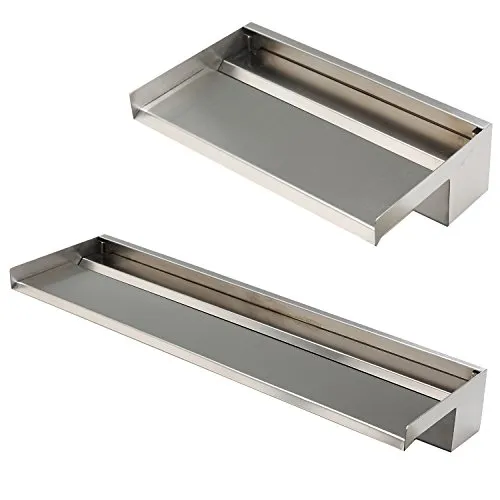 Köhko Wasserfall Alberta 90 cm aus Edelstahl - Wasserspiel aus Edelstahl, ideal für Teich, Pool oder Garten. Flexibel in der Länge (15-150 cm) und mit zwei Anschlussmöglichkeiten. Perfekt für DIY-Ideen und stimmungsvolle Beleuchtung mit optionaler LED-Lichtleiste.