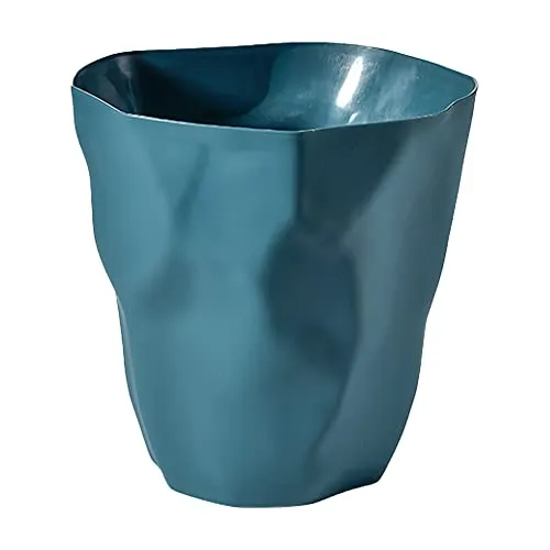 Ailler Papierkorb aus Kunststoff, für Büro und Schlafzimmer, unregelmäßig, umweltfreundlich (Marineblau)
