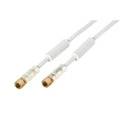 Vivanco Sat Kabel, F-Stecker auf F-Stecker, Weiß, 5m