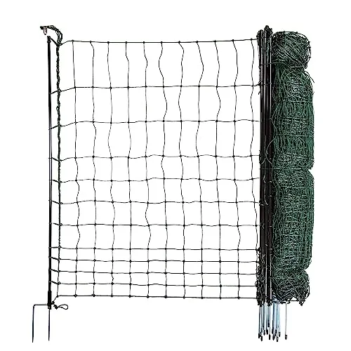 horizont strongLine Geflügelzaun 110 cm x 25 m – Hochwertiges Hühnernetz mit stabilen Fiberglaspfählen