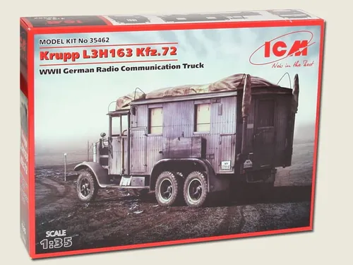 ICM 35462 - 1:35 Krupp L3H163 Kft. 72 Bausatz - Bausatz für das Modell eines historischen Krupp L3H163 Fahrzeugs, ideal für Modellbau-Enthusiasten und Sammler von Militärfahrzeugen.