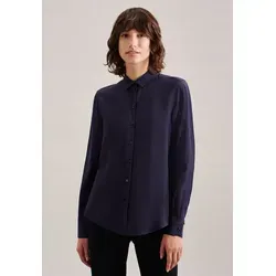 Hemdbluse SEIDENSTICKER Damen 3XL Dunkelblau - Elegante Langarm-Hemdbluse aus 100% Viskose, ideal für Freizeit und Büro. Der moderne Schnitt und die edlen Perlmuttknöpfe bieten höchsten Tragekomfort und zeitlosen Stil.
