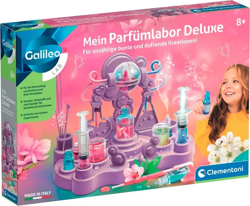 Clementoni Galileo Mein Parfümlabor Deluxe (59405) - Experimentierkasten für kreative Köpfe, entdecke die Welt der Düfte und entwickle deine eigenen Parfums!