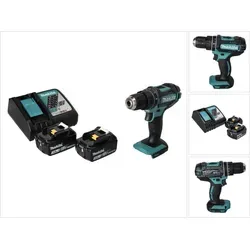 Makita DHP 482 RF Akku Schlagbohrschrauber 18 V - Akkuschrauber mit 62 Nm Drehmoment, inklusive 2x 3,0 Ah Lithium-Ionen Akkus und Ladegerät – ideal für vielseitige Anwendungen im Heimwerkerbereich.