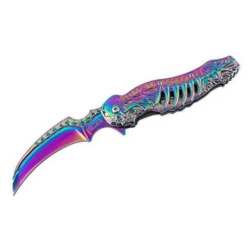 Herbertz CJH Einhandmesser Skelett/Rainbow - Praktisches Einhandmesser mit Skelett-Design und buntem Rainbow-Finish, ideal für Outdoor-Aktivitäten und den täglichen Gebrauch.