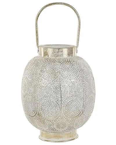 Dekorative Laterne H: 40 cm Gold aus Metall Lantau