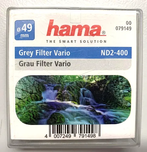 HAMA Graufilter Vario (ND2-400) 49mm – Flexibler Kamera-Filter - Kamera-Filter für kreative Langzeitbelichtungen, variabler ND-Wert von 2 bis 400, ideal für Fotografen, die mehr Kontrolle über Lichtverhältnisse wünschen.